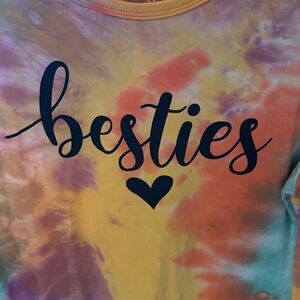 NWT PatPat Vibrant Tie-Dye 'Besties' Tee